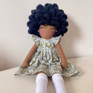 Poupette Afro robe verte